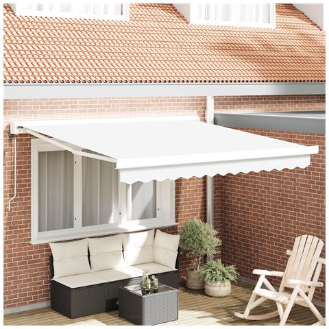 Tenda retrattile automatica bianca 300x250 cm, Tessuto di ricambio per tenda  per telaio 3x2.5 m bianco - Foto 2