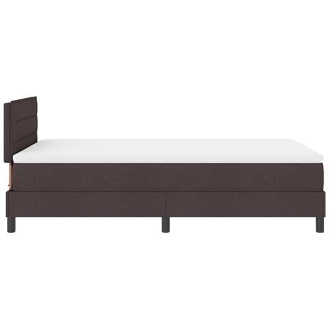 Letto con contenitore e materasso & LED marrone scuro 120x190 cm in tessuto - Foto 9