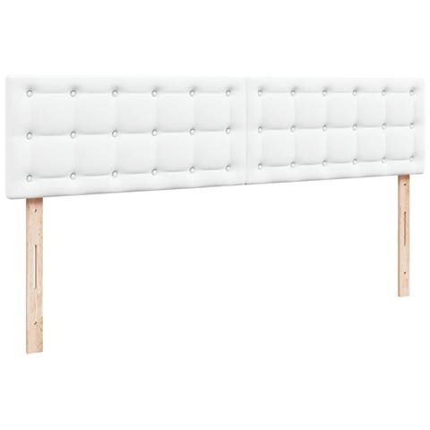 Struttura Letto Pouf con Materasso Bianco 180x200 cm Similpelle - Foto 9