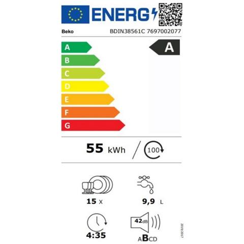 Lavastoviglie Da 60 Cm, 15 Coperti, 42 Db, Completamente Integrata - Bdin38561c - Foto 2