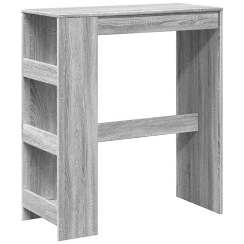Tavolo Bar con Rastrelliera Grigio 90x40x103,5 cm Multistrato - Foto 1