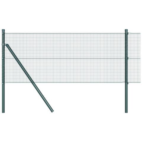 Recinzione in filo saldato con 13 pali Verde 0.5x50 m Acciaio - Foto 1