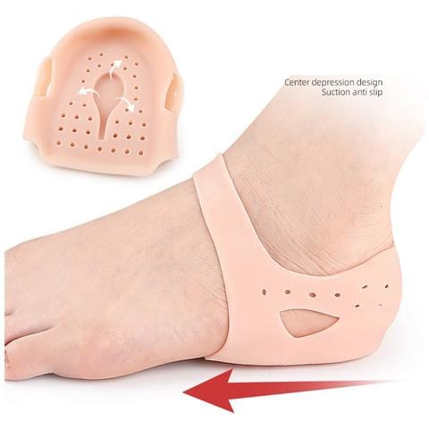 Manicotti Per Tallone Ispessiti (1 Paio) - Protezioni Per Tallone In Gel Sebs Per Il Sollievo Dalla Fascite Plantare Beige - Foto 2