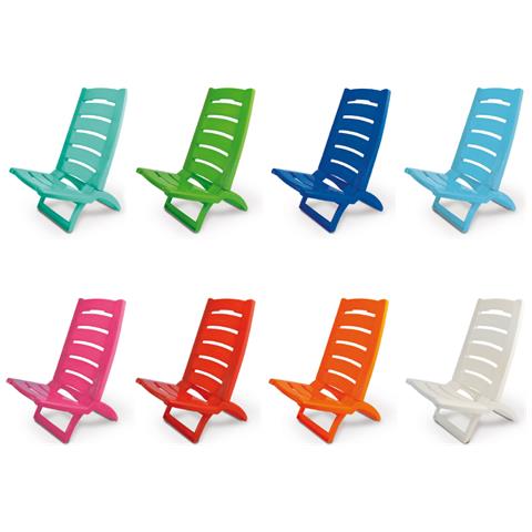 Sedia Camping Spiaggia Pieghevole Spiaggina Portatile Plastica Mod. Linosa Linosa Turchese - Foto 2