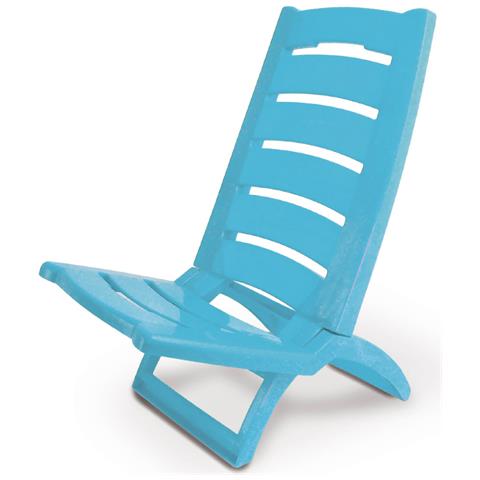 Sedia Camping Spiaggia Pieghevole Spiaggina Portatile Plastica Mod. Linosa Linosa Turchese - Foto 1