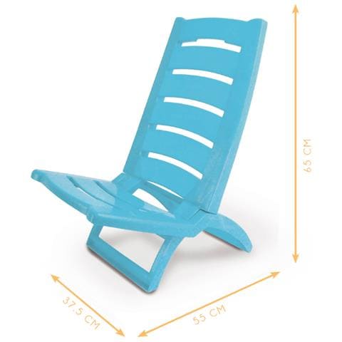 Sedia Camping Spiaggia Pieghevole Spiaggina Portatile Plastica Mod. Linosa Linosa Turchese - Foto 5