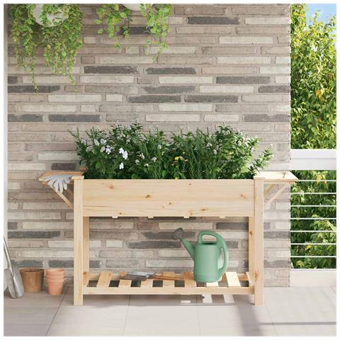 Vaso da giardino con lo scaffale Beige 155 x 59 x 76.5 cm - Foto 2