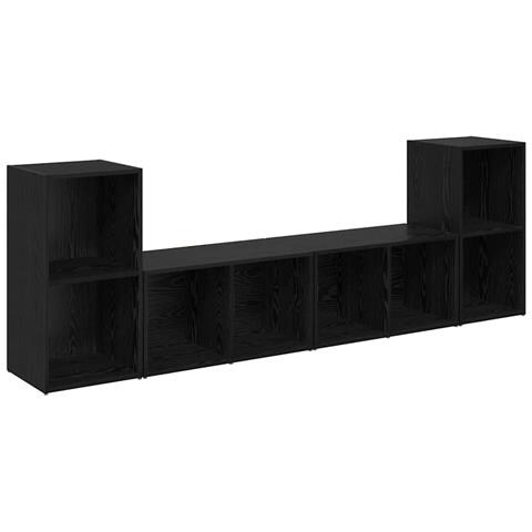 Set mobile TV 4 pcs Rovere nero 37 x 35 x 72 cm - Foto 1