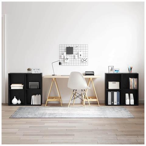 Set mobile TV 4 pcs Rovere nero 37 x 35 x 72 cm - Foto 2