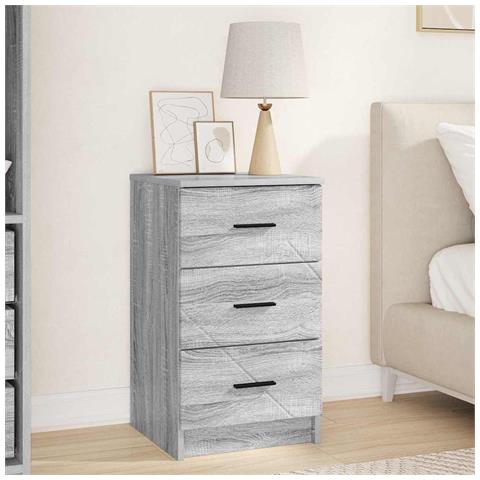 Armadio da Notte con cassetto Grigio sonoma 38 x 38 x 66 cm - Foto 2