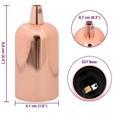 Portalampada 2 pz Oro Rosa E27 - Foto 8