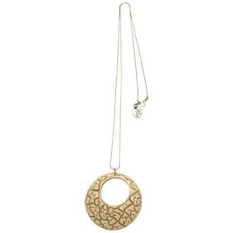 Collana Lunga Inside The Labyrinth, Resina Bianco Sporco E Ottone Placcato Oro - Foto 1