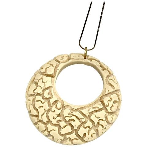 Collana Lunga Inside The Labyrinth, Resina Bianco Sporco E Ottone Placcato Oro - Foto 2