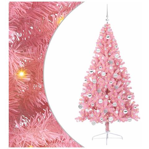 Albero di Natale artificiale con luci integrate Rosa 180 cm PVC - Foto 1