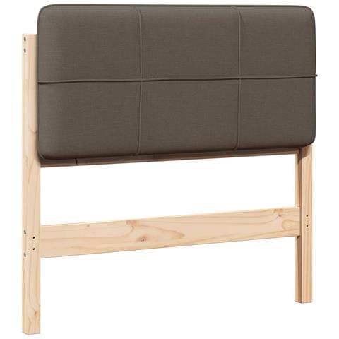 Testiera imbottita Marrone e taupe 100 cm Pino massello - Foto 1