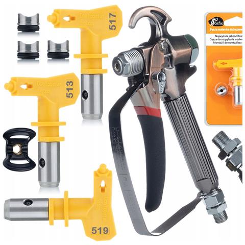 Pistola A Spruzzo Turbojet Tj1 Con 3 Ugelli Ultra Spray - Ergonomica E Precisa | Compatibile Con Graco, Wagner, Titan | Set Di Accessori Per Verniciatura - Foto 1