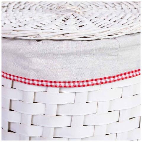 Cesto Portabiancheria In Vimini Grigio 35x35x29h Cm - Foto 7
