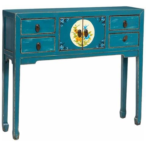 Mobile Da Ingresso In Legno Blu 100x25x85h Cm - Foto 1