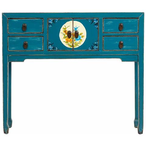 Mobile Da Ingresso In Legno Blu 100x25x85h Cm - Foto 2