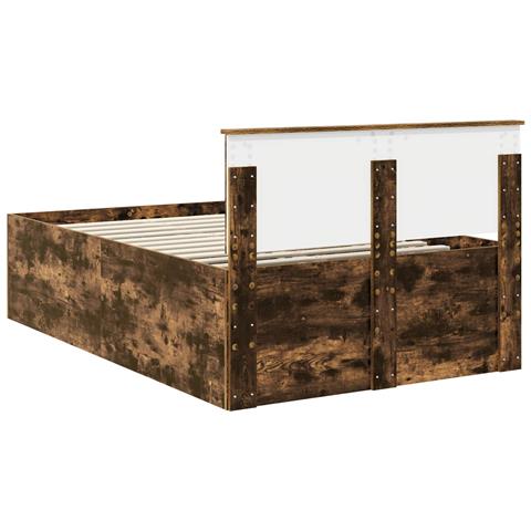 Struttura del letto Rovere fumé 120 x 200 cm Legno multistrato - Foto 9