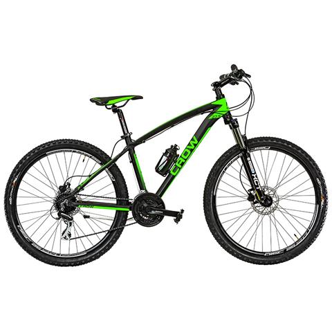 Bici Misura 27,5 Mountain Bike Telaio Alluminio Uomo Bicicletta Mtb Crow 24v Acera Freni Disco Idraulici Forcella Idraulica - 54 Nero Verde Verde Fluo Opaco - Foto 1