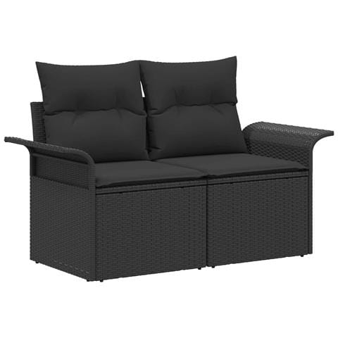 Set di divani 6 pz 4-Numero di posti Nero - Foto 2