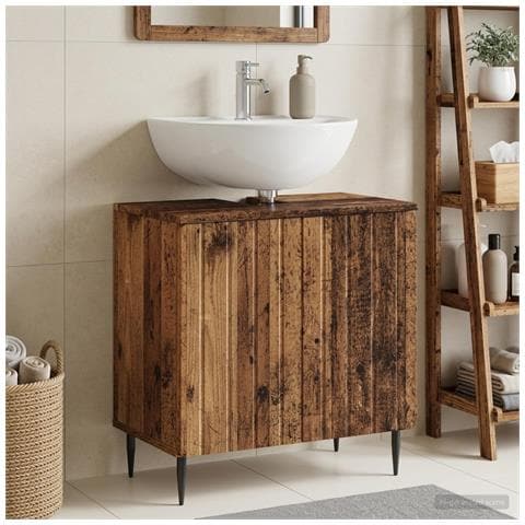 Armadio per Lavabo da Bagno ZWOLLE Legno antico - Foto 2