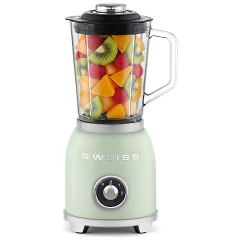 Frullatore Vintage A 2 Velocità E Funzione Pulse Mxv7, 6 Lame In Acciaio Inox, 1,5 L, Ciotola In Vetro, 1000 W, Verde - Foto 1