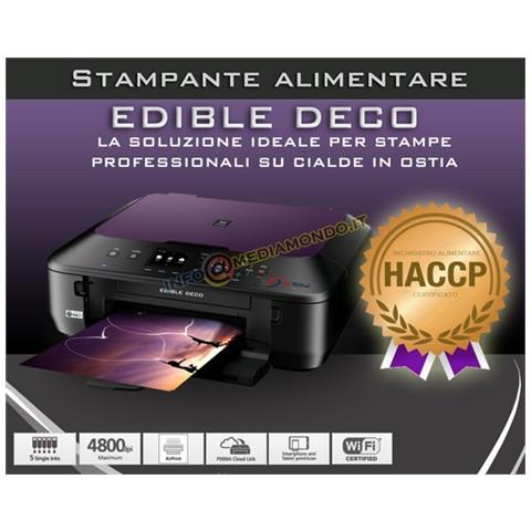 Stampante Edible Eco - Con Scanner E Inchiostro Alimentare Formato A4 - Per Stampe Alimentari Con 5 Cartucce E 100 Cialde In Omaggio - Foto 1