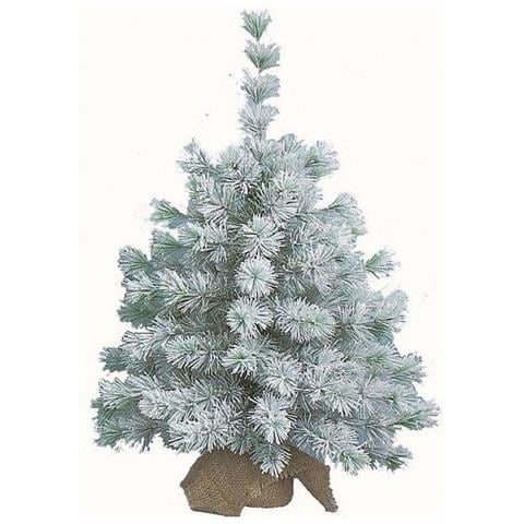 Pinetto Innevato 45cm Con Base In Juta Addobbi Natale Albero - Foto 1