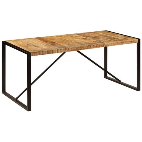 Tavolo Da Pranzo 180x90x75 Cm In Legno Massello Di Mango - Foto 10