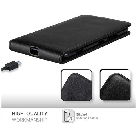 Custodia Compatibile Con Nokia Lumia 1320 In Nero Di Notte - Coperchio Protettivo In Design Flip Con Chiusura Magnetica - Foto 8