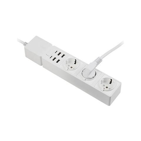 Indoor Power Strip With 3 Sockets And 4 Usb Ports - Foto 2