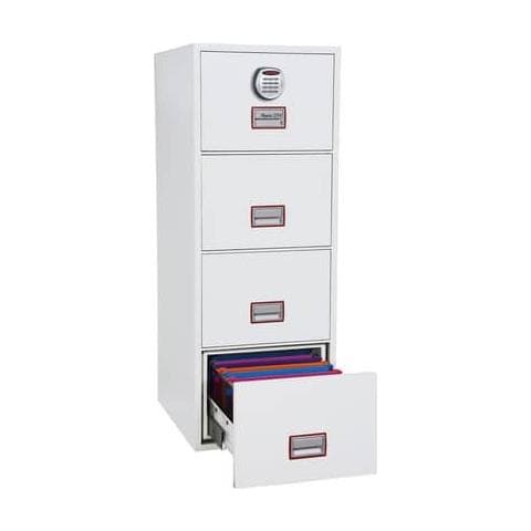 Classificatore Ignifugo Bianco - Ral 9003 4 Cassetti Da 49lt. Con Serratura Elettronica R3 - Fs 2254 E - Foto 1