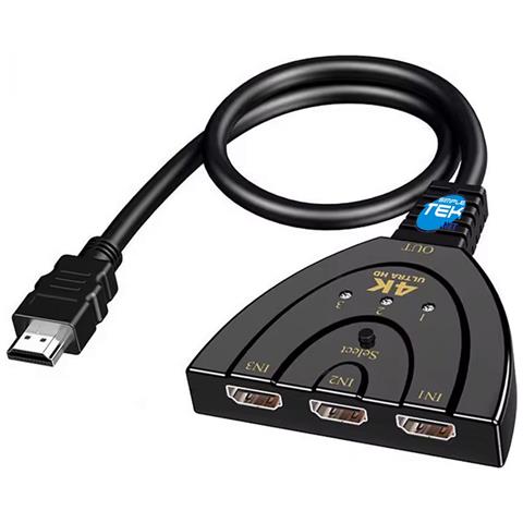 Cavo Splitter Adattatore Hdmi 3 Ingressi 1 Uscita Con Selettore 1080p 4k 30hz - Foto 5