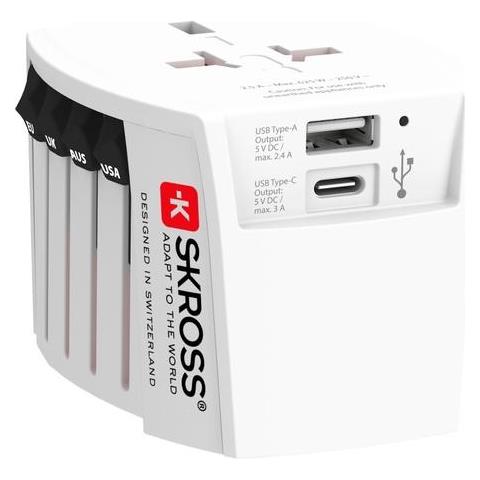 Adattatore Da Viaggio Mondiale Muv Usb (ac), Bianco - Foto 1