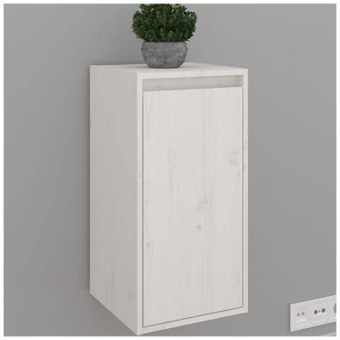 Pensili 2 Pz Bianchi 30x30x60 Cm In Legno Massello Di Pino - Foto 2