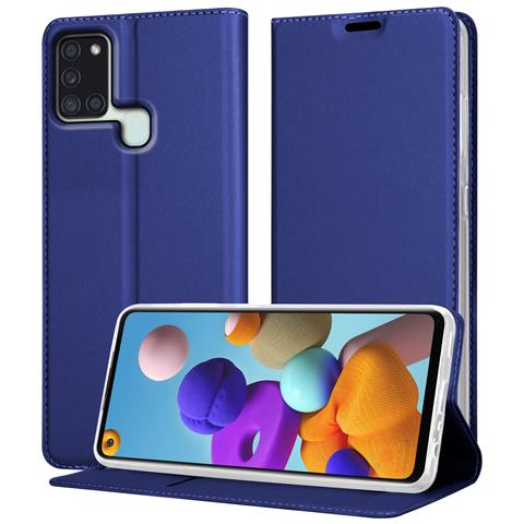 Custodia Compatibile Con Samsung Galaxy A21s In Classy Blu Scuro - Coperchio Protettiva Con Chiusura Magnetica, Funzione Stand E Tasca Per Le Carte - Foto 1