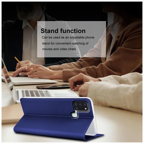 Custodia Compatibile Con Samsung Galaxy A21s In Classy Blu Scuro - Coperchio Protettiva Con Chiusura Magnetica, Funzione Stand E Tasca Per Le Carte - Foto 8