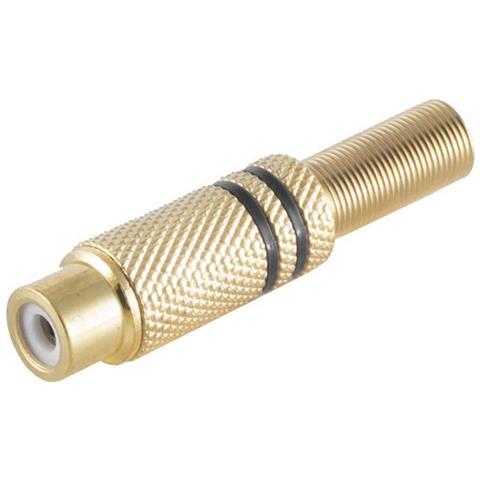 Connettore Rca Basic-s Metallo Nero Placcato Oro Per Cavi Fino A 6 Mm Di Diametro Da Saldare Da Soli In Poli - Foto 2