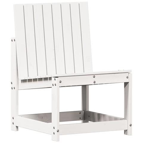 Sedia da Giardino Bianca 50,5x55x77 cm Legno Massello di Pino - Foto 2