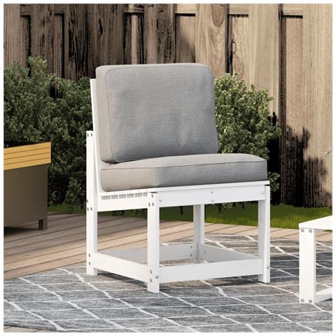 Sedia da Giardino Bianca 50,5x55x77 cm Legno Massello di Pino - Foto 3
