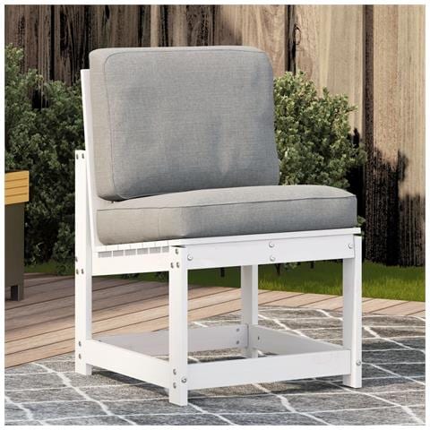 Sedia da Giardino Bianca 50,5x55x77 cm Legno Massello di Pino - Foto 1