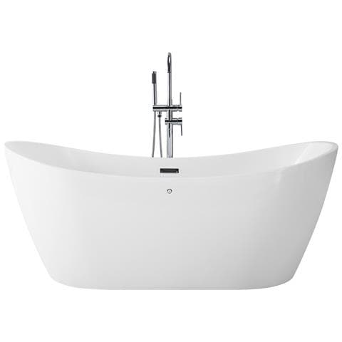 Vasca Idromassaggio Freestanding Con Led Antigua 168 X 80 Cm Bianco - Foto 2