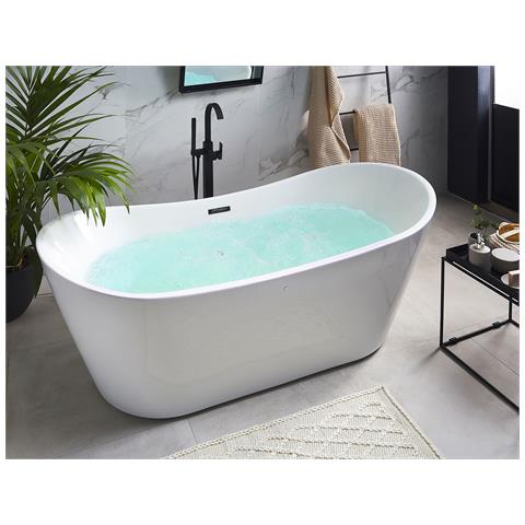 Vasca Idromassaggio Freestanding Con Led Antigua 168 X 80 Cm Bianco - Foto 1