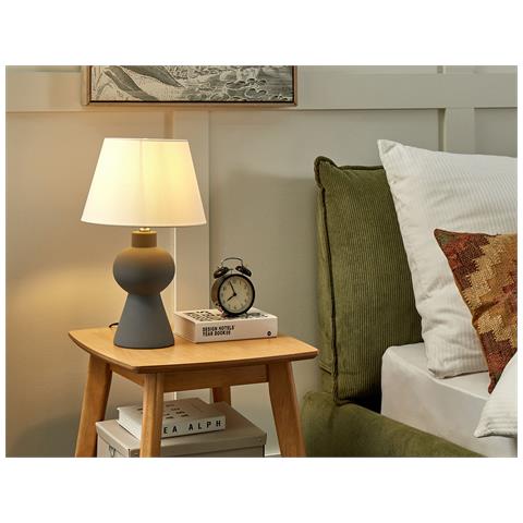Lampada Da Tavolo Fabilos Ceramica Grigio - Foto 1