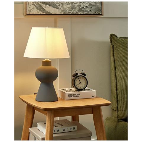 Lampada Da Tavolo Fabilos Ceramica Grigio - Foto 7