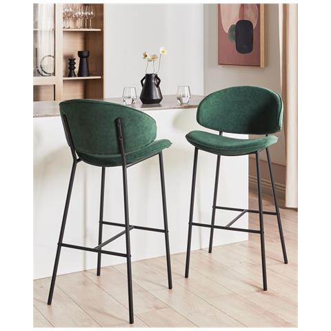 Set Di 2 Sedie Alte Kiana Verde Scuro - Foto 1