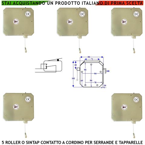 Contatto A Corda 5 Pezzi Roller Antifurto Protegge La Serranda Dal Taglio Strappo E Sollevamento La Fune In Nylon Che - Foto 1