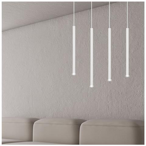 Lampada A Sospensione Selter - Bianco - Acciaio Verniciato A Polvere - 60x120x6 Cm - Foto 8